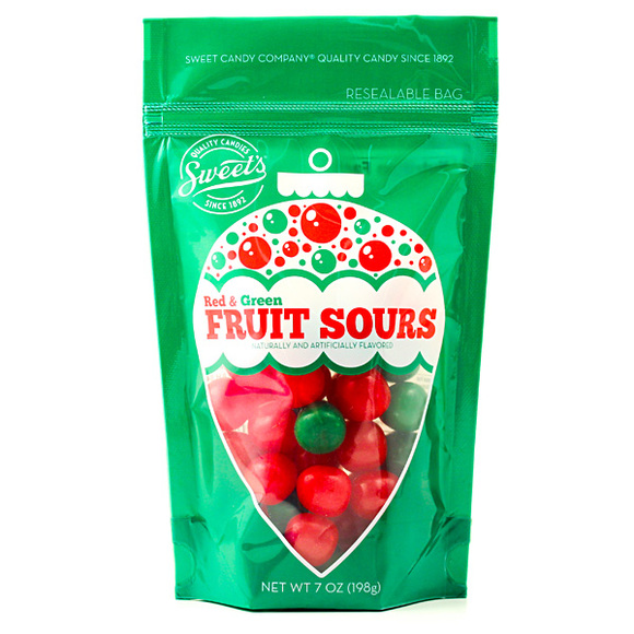 Christmas Fruit Sours Chewy Candy Ball Plastic Bag W21